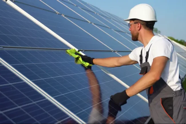 Effiziente Solaranlagen-Reinigung fuer maximale Ertraege